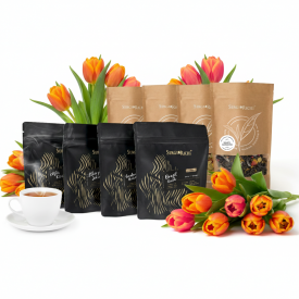 Чайно-кавовий Сет 4 Сорти по 250г кави + 4 види по 250г чая