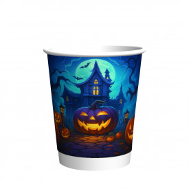 Стакан бумажный двухслойный 270 мл Helloween 25шт/уп