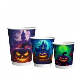 Стакан бумажный двухслойный 400 мл Helloween 25шт/уп